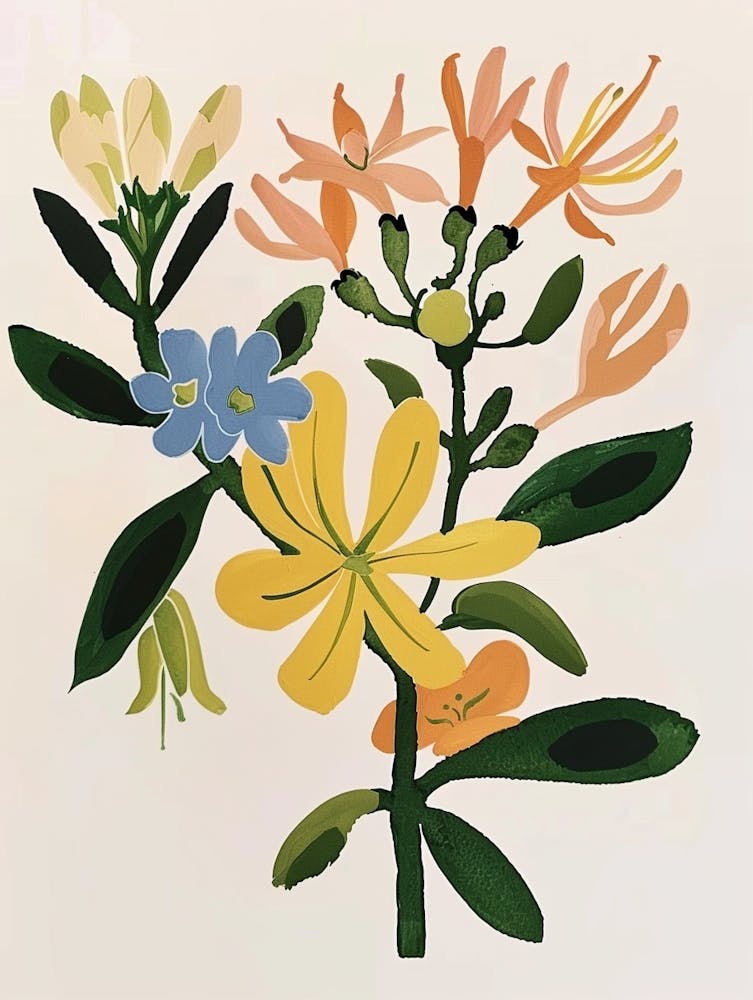 Painted Florals Honeysuckle 1