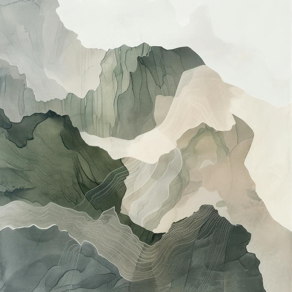 Japanese Watercolour Of Mount Ibuki 4