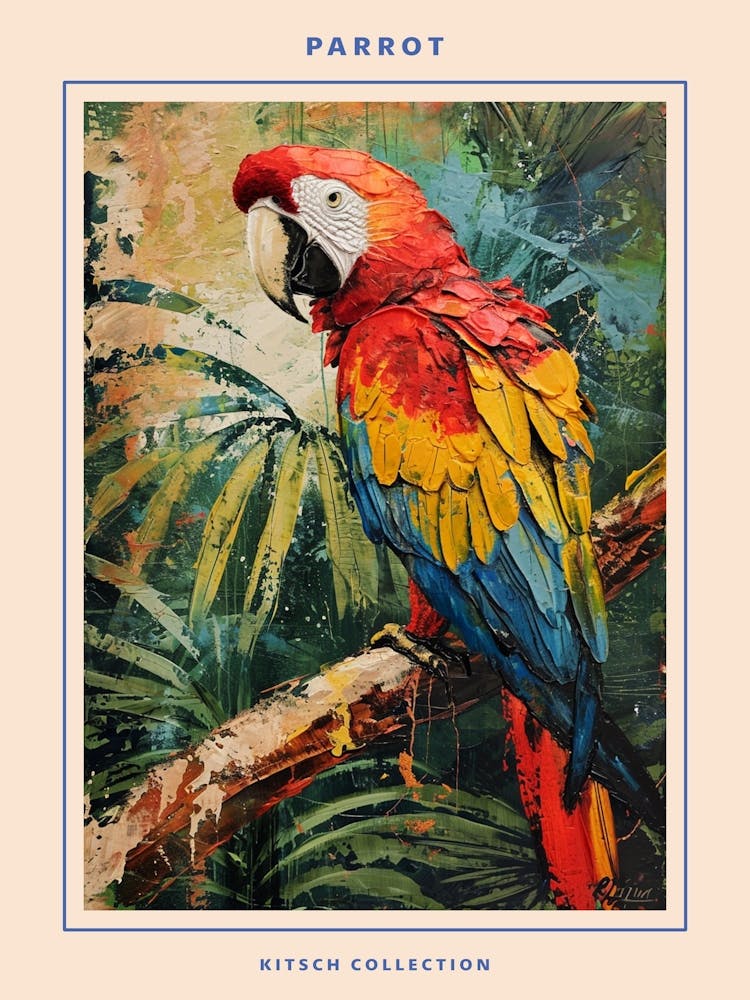 Parrot Brushstrokes Poster 4