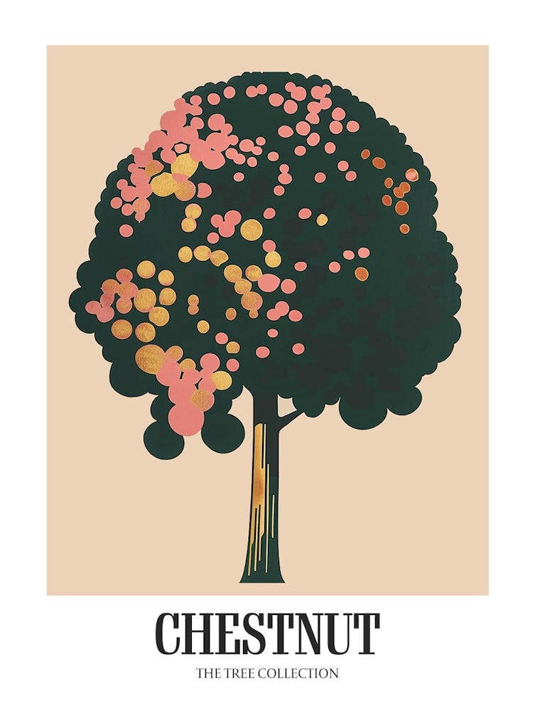 Chestnut Tree Colourful Illustration 4 Poster