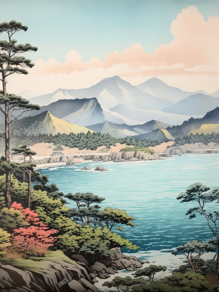 Sado Island In Niigata, Ukiyo E Drawing 4