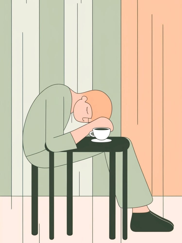 Illustration Of A Man With A Cup Of Coffee