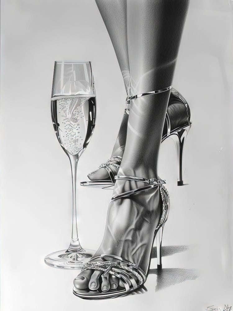 High Heels And A Glass Of Wine