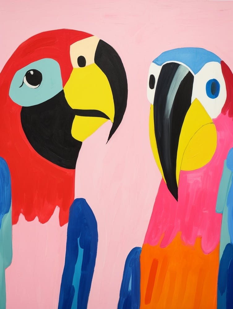 Colourful Kids Animal Art Macaw 1
