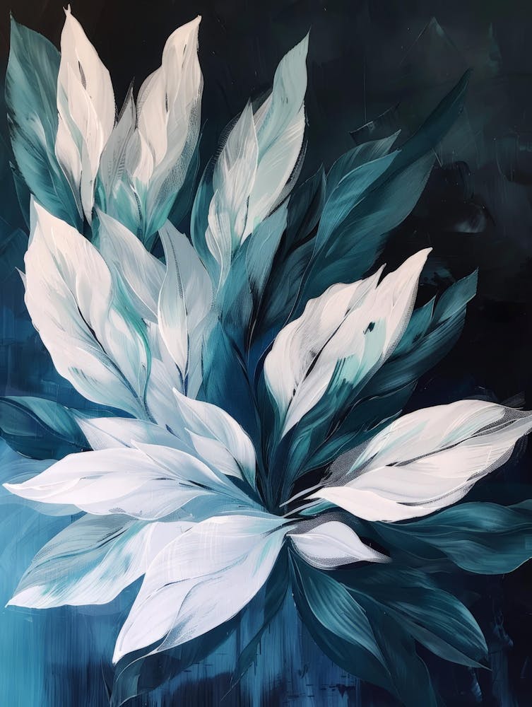 Abstract Of Blue And White Flowers