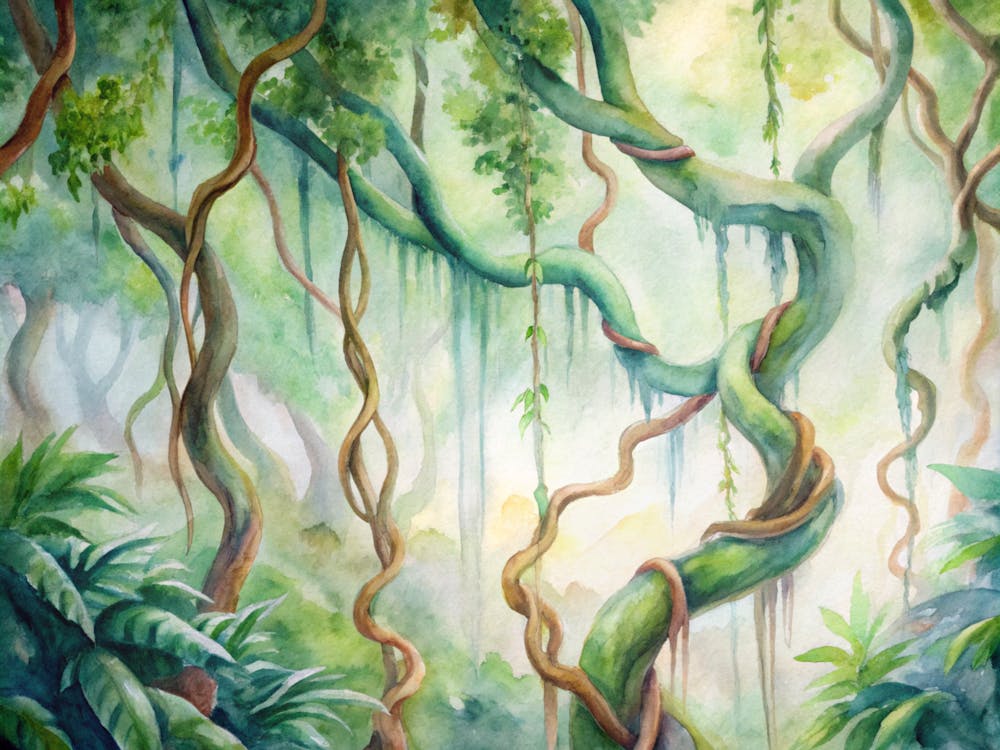 10 Lianas Twisting Around Rainforest Trees (1)