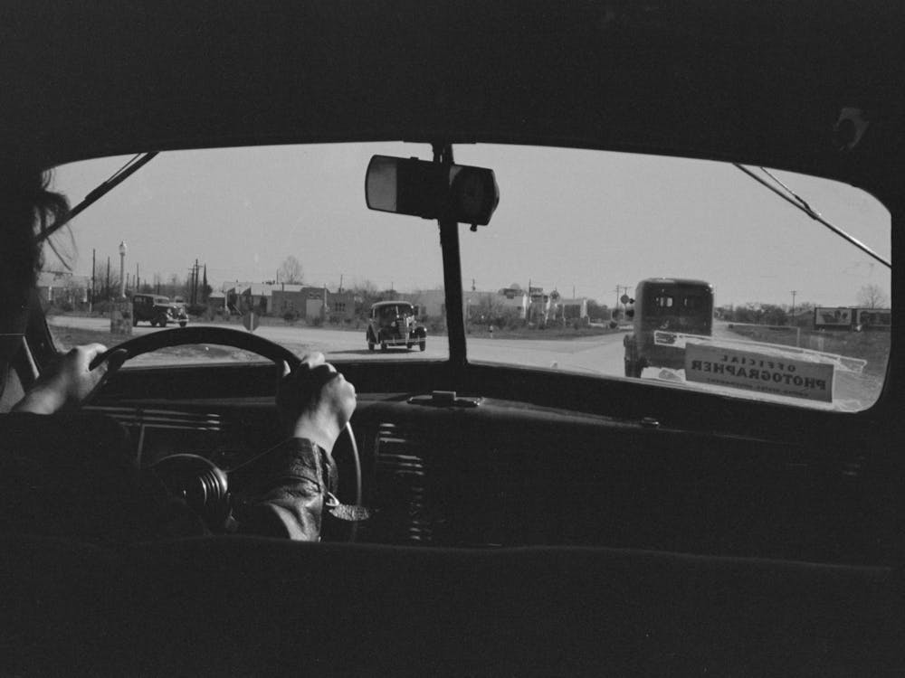 Highway In Bexar County, From An Automobile By Russell Lee