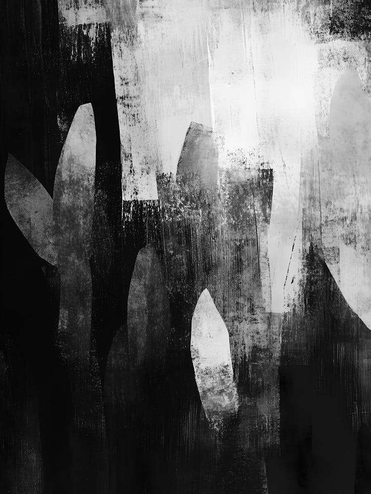Abstract Black And White Painting 63