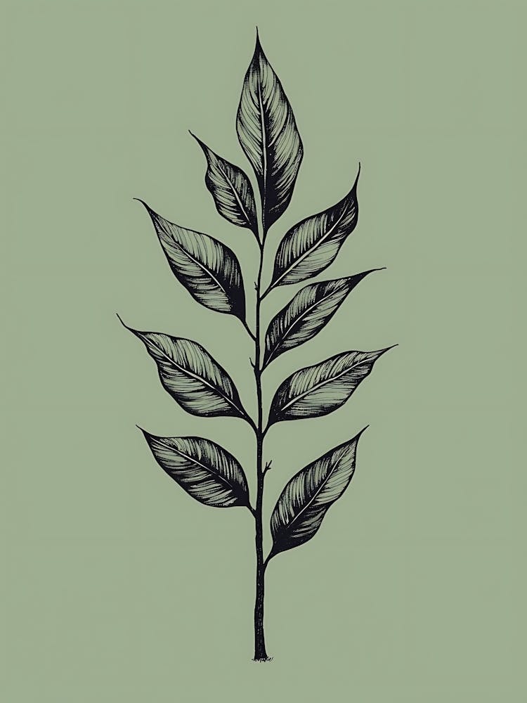 Sage Green Wild Meadow Scene