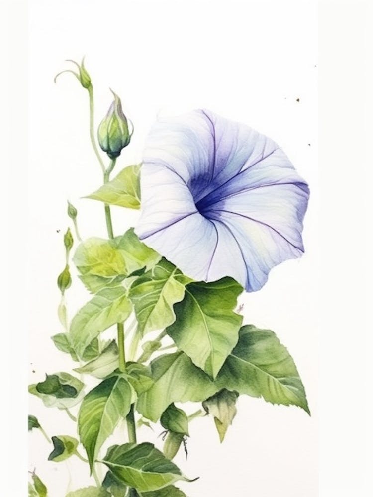 Beehive With Morning Glory Watercolour Illustration 4