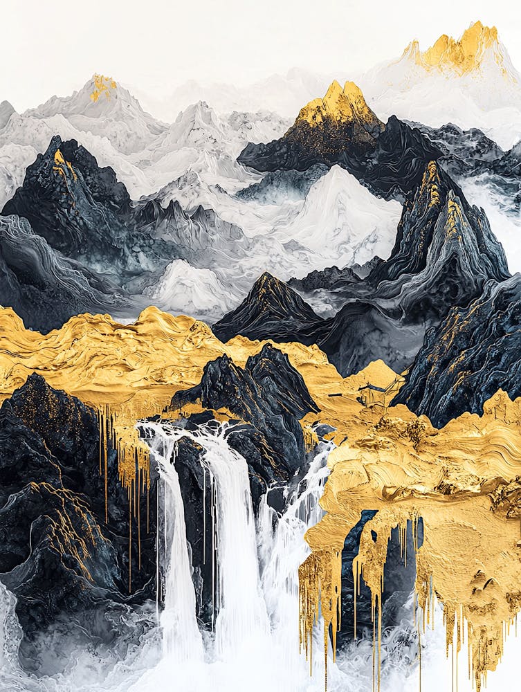 Atlas Mountain Range Golden Peaks - Golden Mysticism