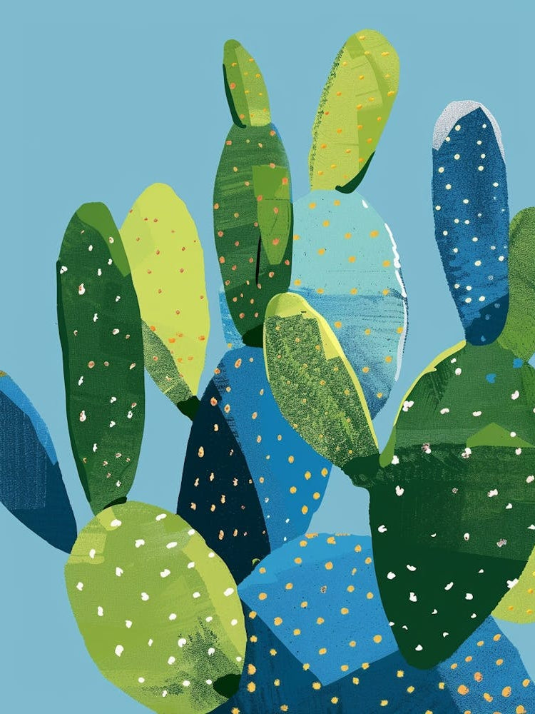 Bishops Cap Cactus Minimalist Abstract Illustration 1