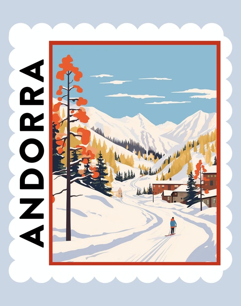 Andorre 1 Affiche Timbre de Voyage