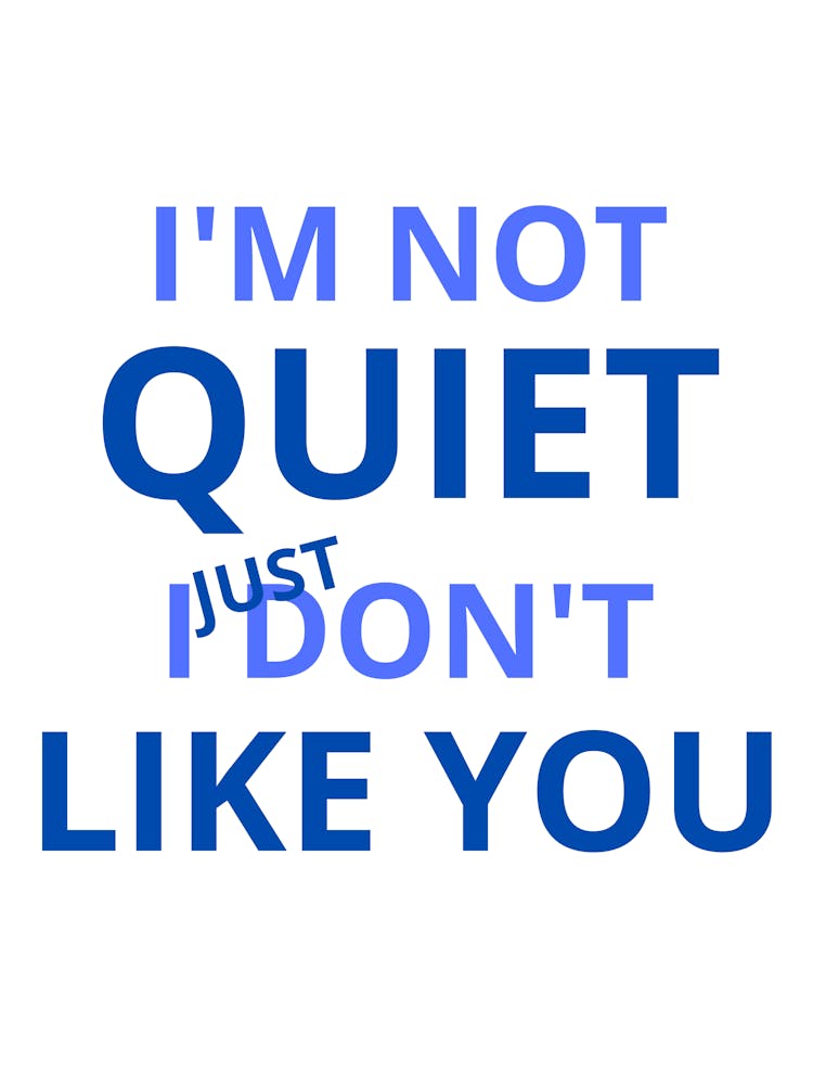 I'M Not Quiet I Just Don'T Like You