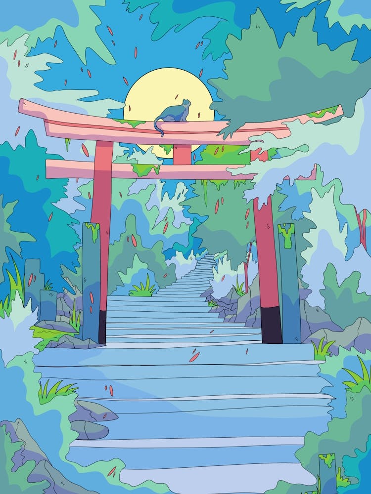 The Cat And The Torii Gate
