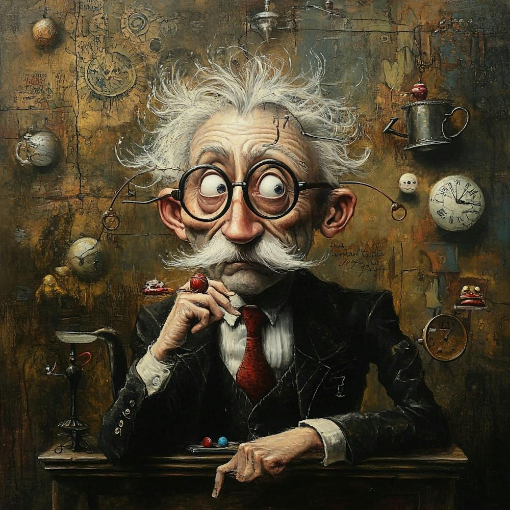 Old Man With Clocks