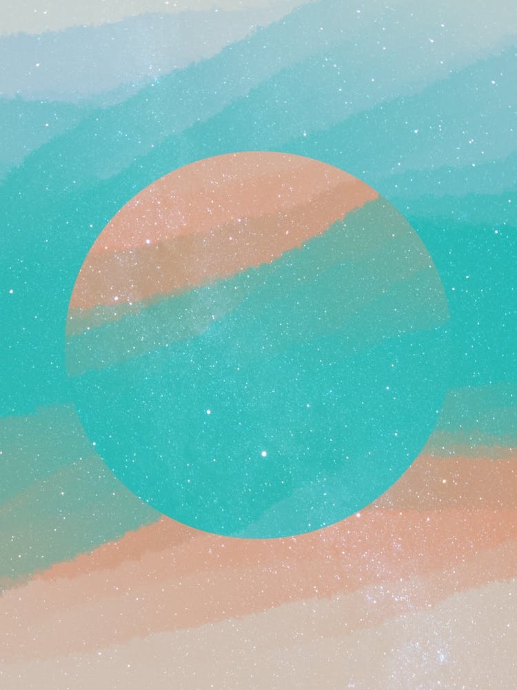Minimal art abstract watercolor painting of sparkling waves