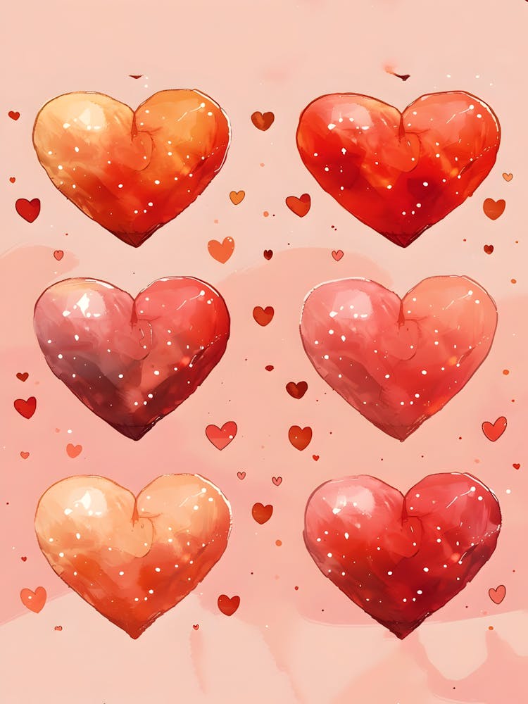 Watercolor Hearts 1