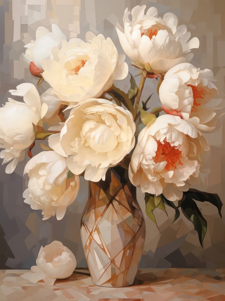 Peony Flower Still Life Painting 1 Dreamy