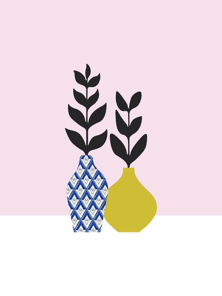 Minimalist Vase Illustration – Modern Botanical Art