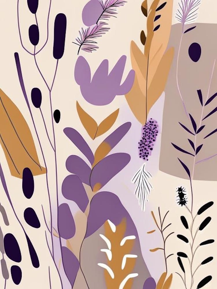 Lavender Wildflower Modern Muted Colours 1