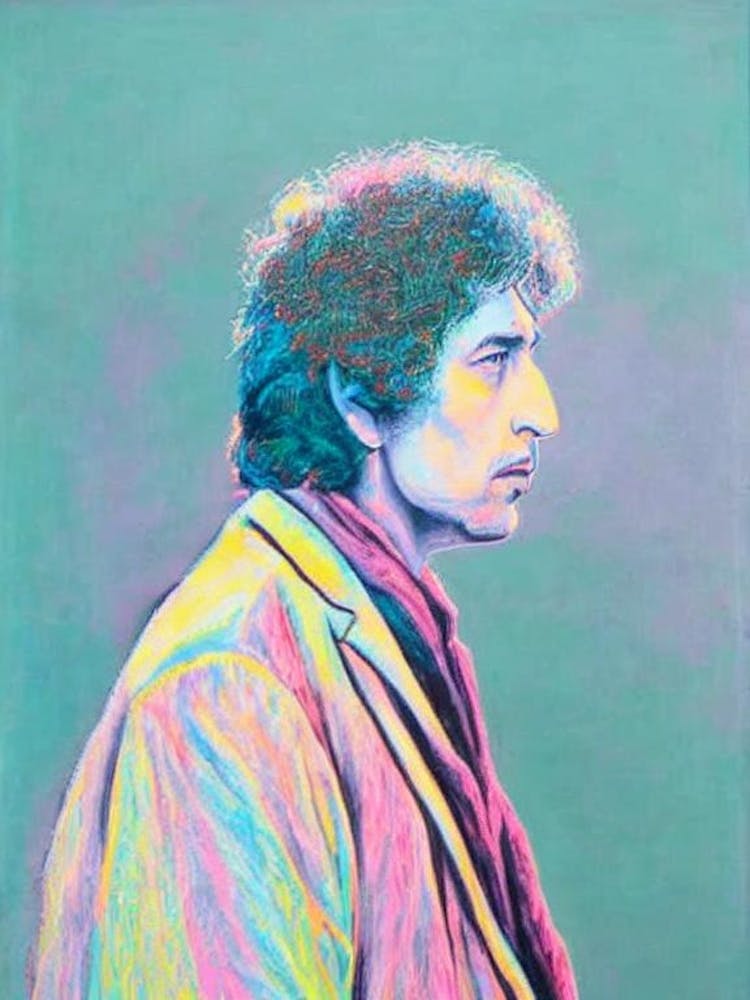 Bob Dylan Colourful Illustration