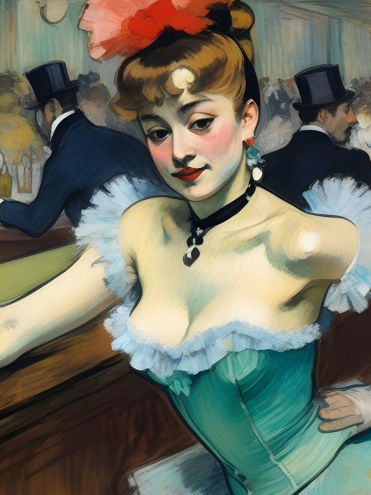 Paris Lady at the bar Lautrec Style
