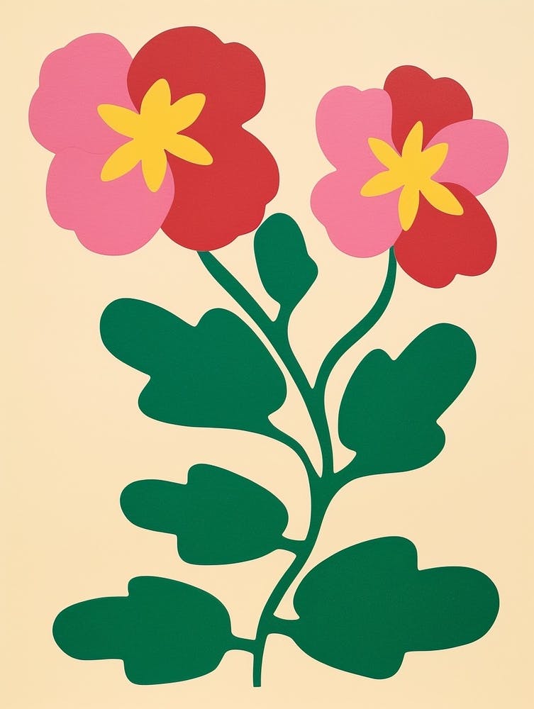 Scherenschnitt-Stil Blumenkunst Portulak