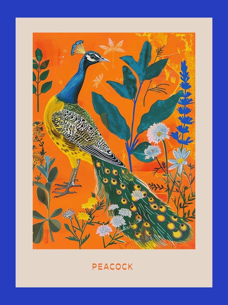 Spring Birds Poster Peacock 9
