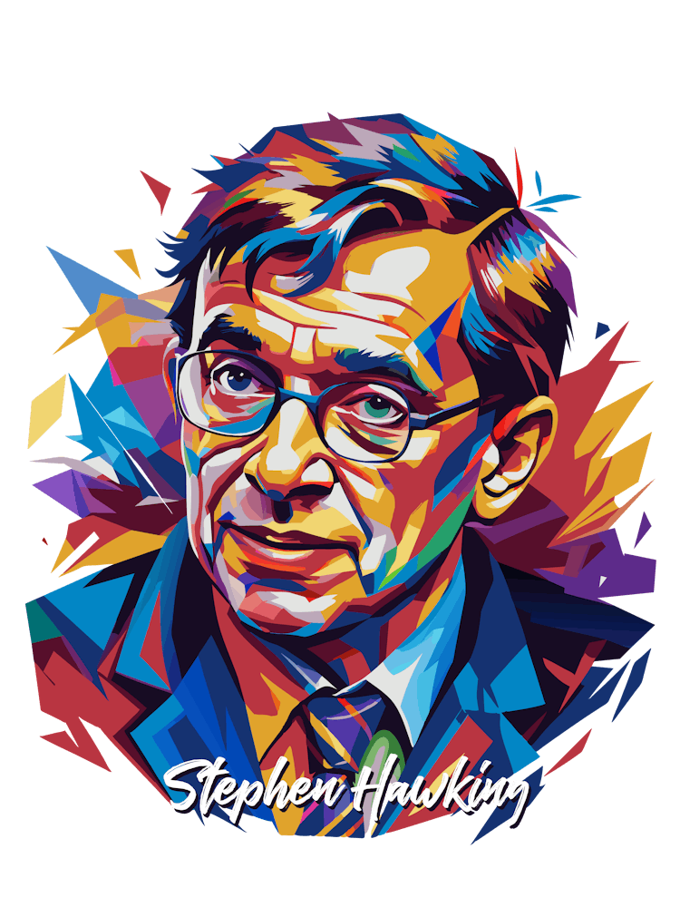 Stephen Hawking 02 Portrait WPAP Pop Art