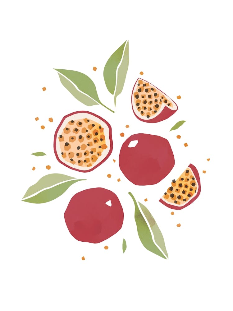 Passionfruit Fruit Colourful Food Kitchen Art Nursery Wall