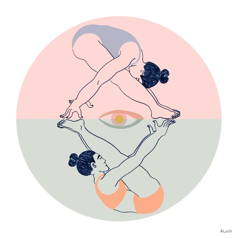 Mirror Yoga Girl Square
