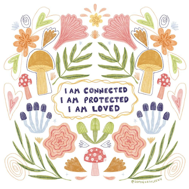 Ich bin verbunden Affirmationsdruck
