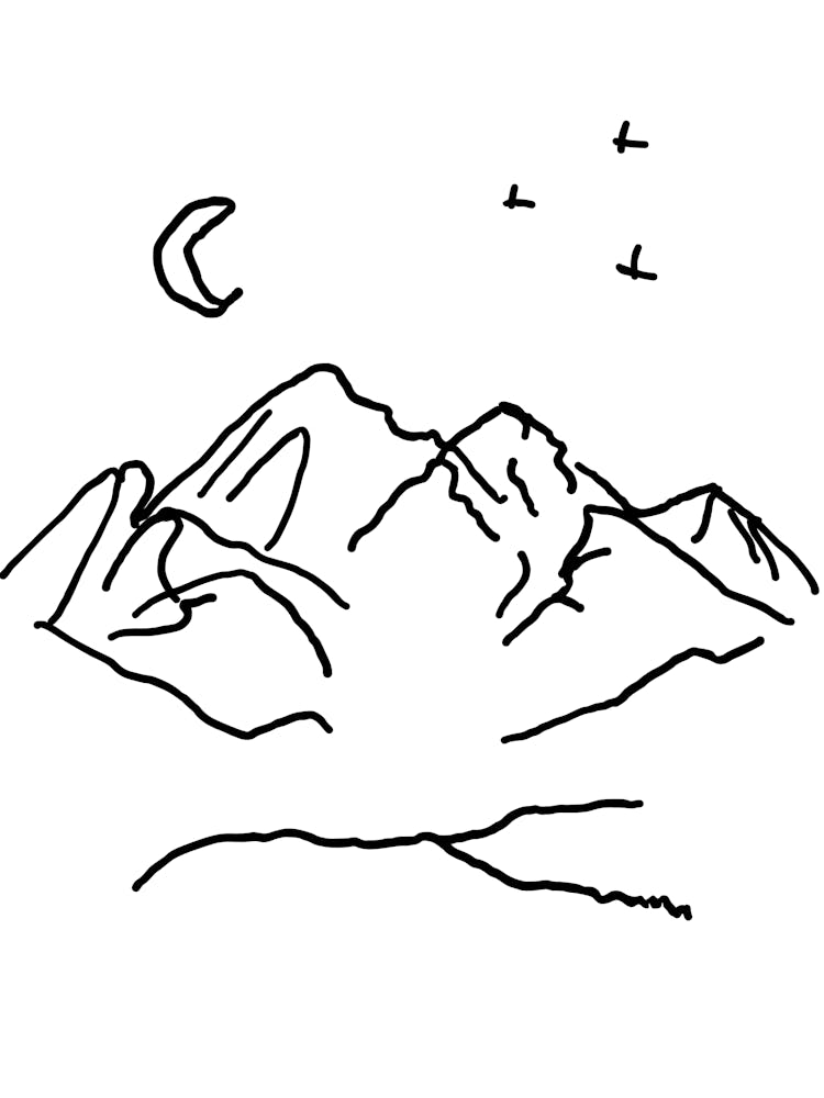 Montagnes et Lune