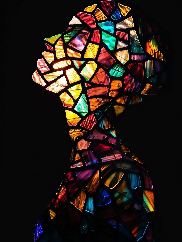 Stained Glass Portrait Of A Woman