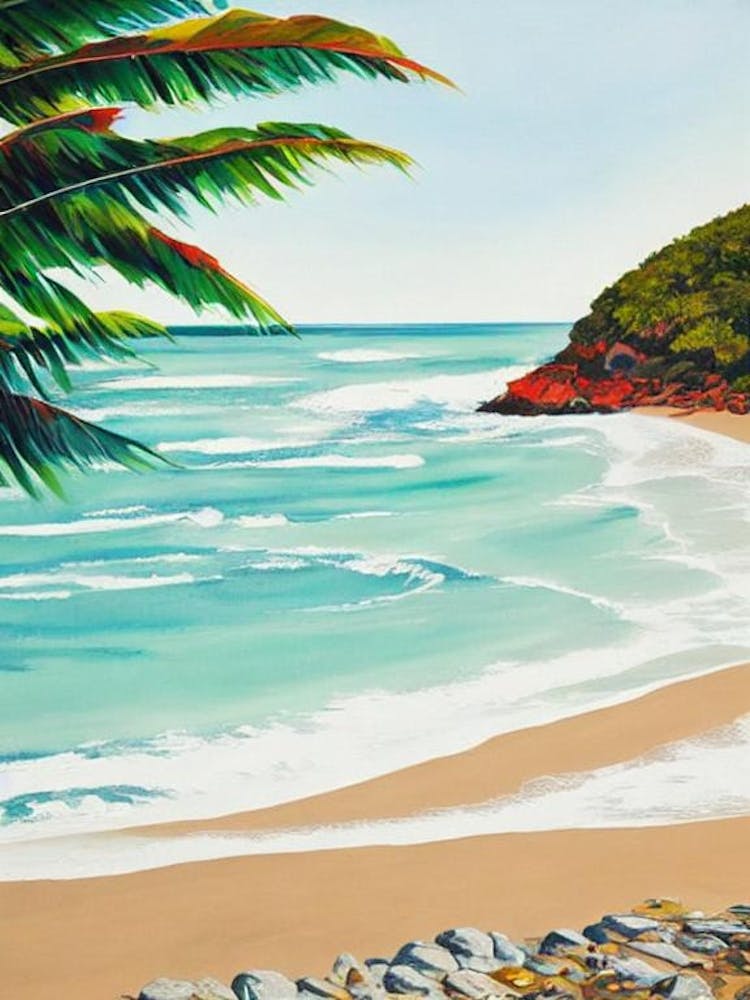 Scotts Head Beach, Australia Contemporary Illustration