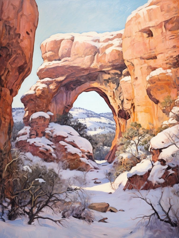Dreamy Winter Painting Arches National Park United States 1