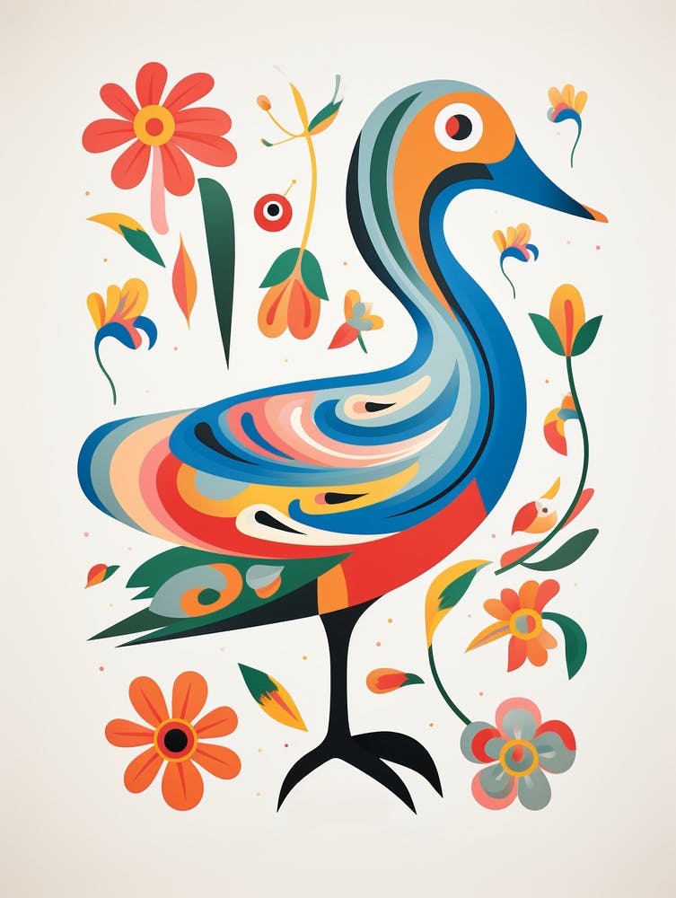 Scandinavian Bird Illustration Duck 3