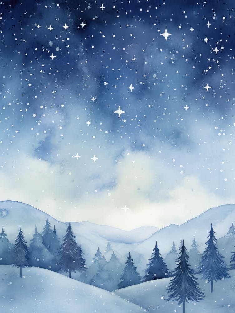 Winter Landscape Watercolor Painting 5