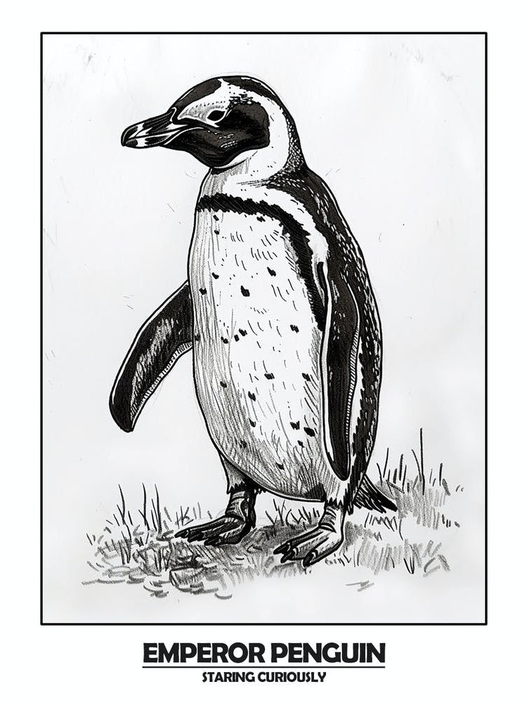 Penguin Staring Curiously Poster 5