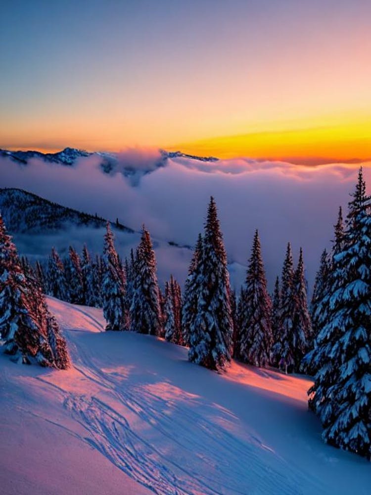 Copper Mountain, Usa Sunrise Skiing Poster