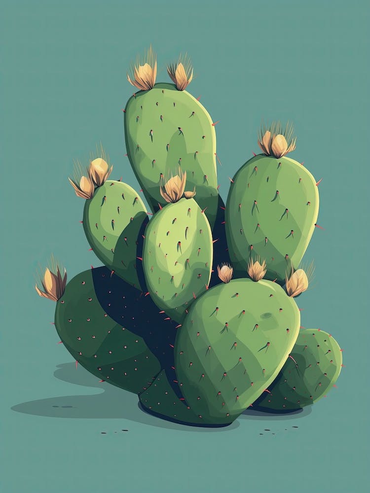 Prickly Pear Cactus Illustration 7