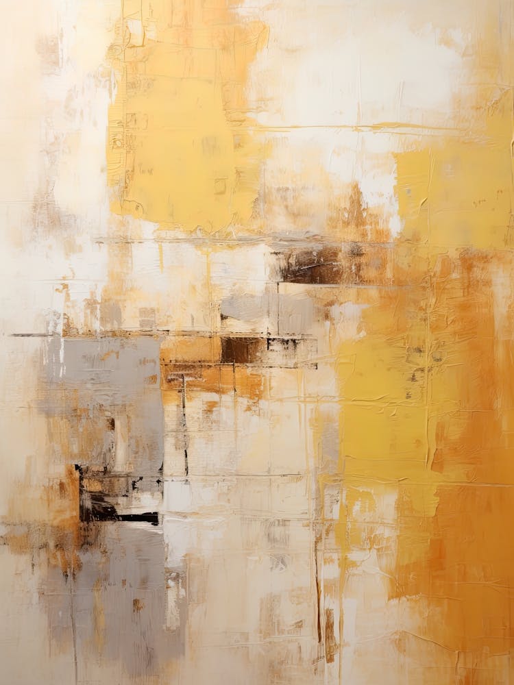 Yellow And Brown Abstract Raw Painting 3