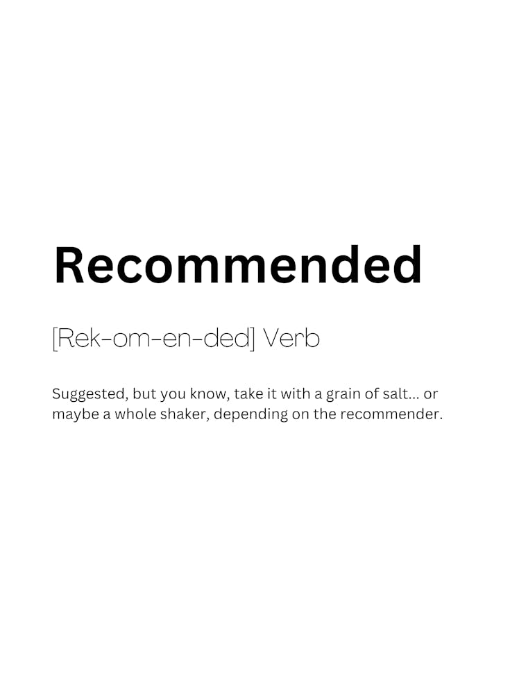 Recommended Definition Meaning 1