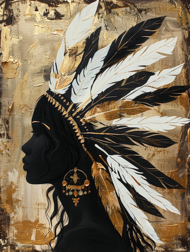 Woman with Leather Headdress