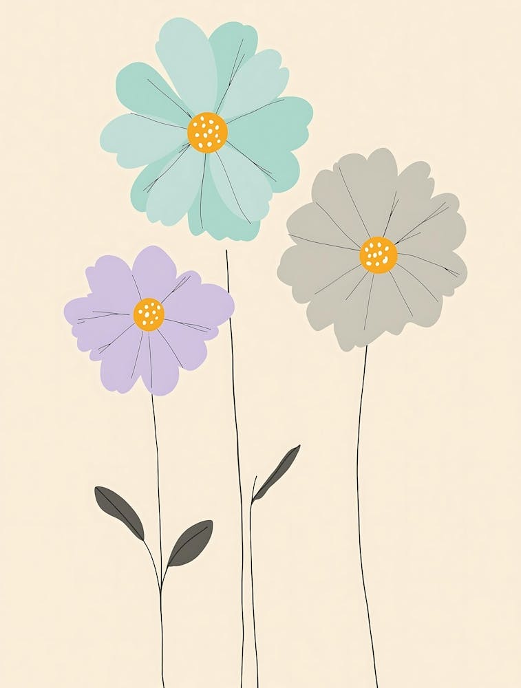 Delicate Pastel Florals with a Serene Aesthetic