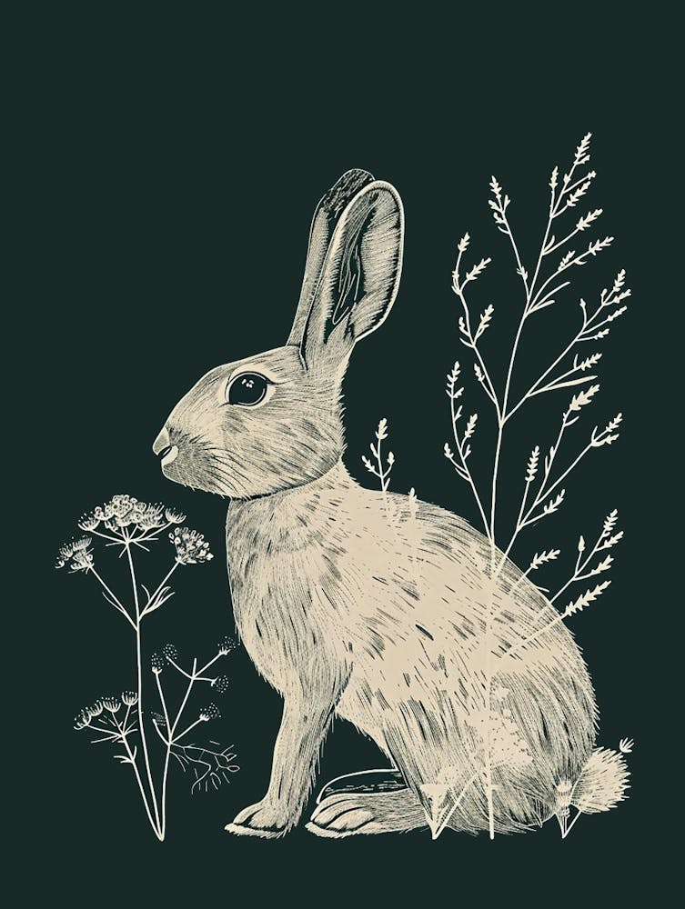 Illustration Minimaliste de Lapin Rhinelander 3