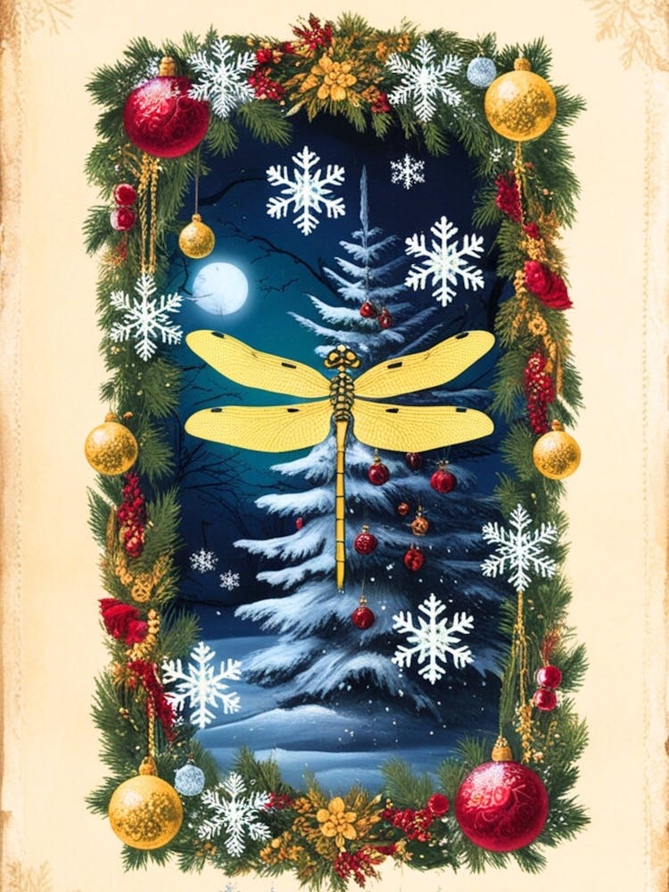 William Morris Christmas Dragonfly