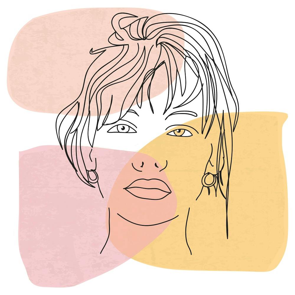 Young Venus line art Portrait Of A Woman