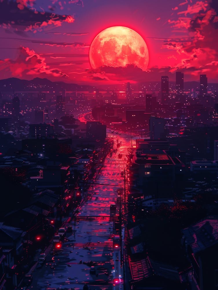 Full Moon Over A City